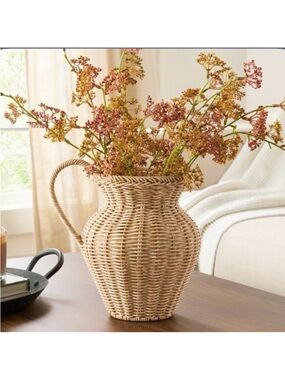 🆕- Better Homes & Gardens 9" Rattan Pitcher Vase